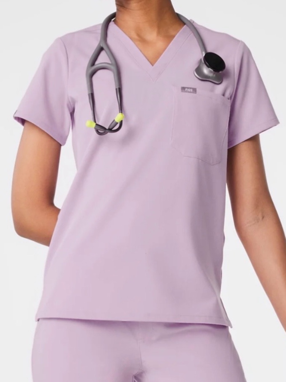 Figs Caterina Lavender Haze V-Neck Scrub Top XS